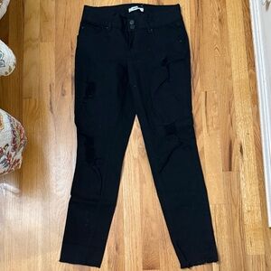 Refuge Jet Black Distressed Jeans